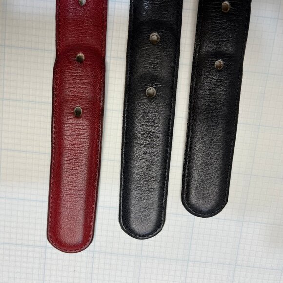 Trio of Vintage Coach Belts - Size Large in Red, Navy & Black - Picture 4 of 4
